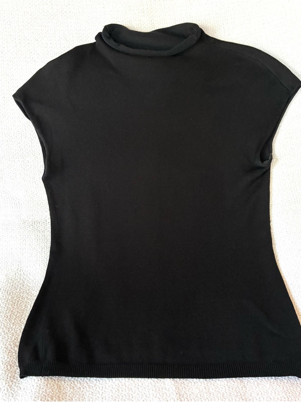 Banana Republic Black Silk Blend Stretch Mock Neck Knit Top XS